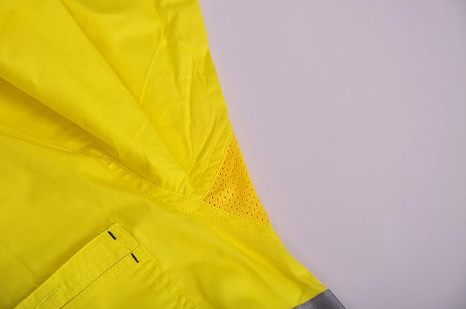 LANTERN FISH High Visibility Shirts Reflective Work Safety Hi Vis Button Up Shirts for Men Cotton Class 3