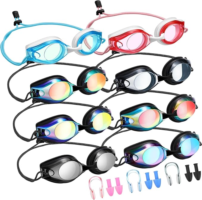 Konohan 8 Pack Kids Goggles Swim Goggles for Adult Kids Swimming Glasses Anti Fog Silicone No Leak Pool Glasses