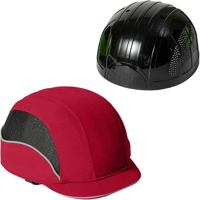 TIHEEN Unisex Safety Bump Cap, Baseball Hat Style with Reflective Stripes Lightweight and Breathable Hard Hat Head Protection Cap