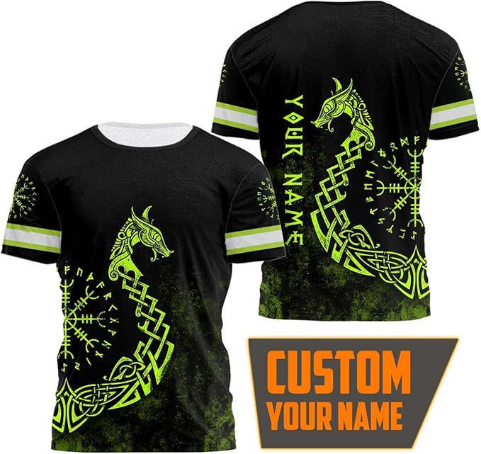Matedecor Skull High Visibility Shirt Men Reflective Safety Shirts US Flag Custom Name Workwear, Runners, Walkers, Patriotic