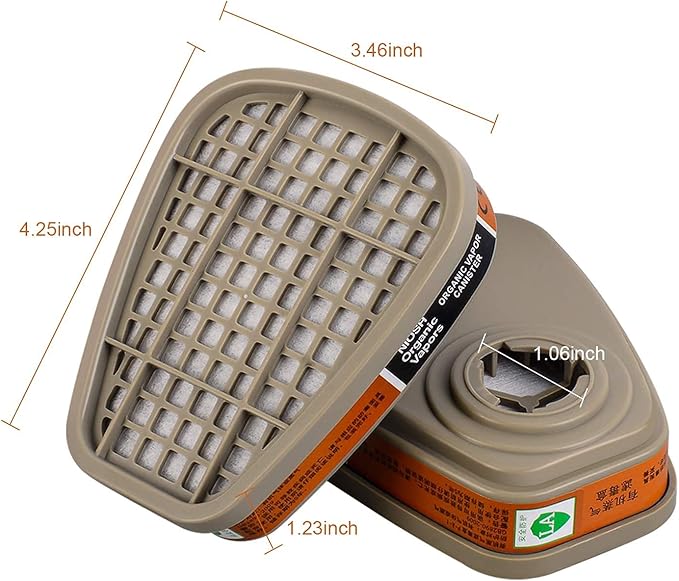 ANUNU 6001 Filter Cartridges for Respirator, Dust Gas Organic Vapor Activated Carbon Cartridges Replacement Filters Set Compatible with 6100, 6200, 6502, 6800, 7502 Respirator