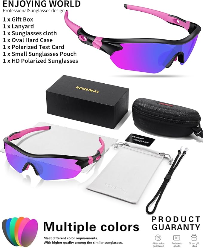 Polarized Sports Sunglasses for Men Women Youth Baseball Running Fishing Tennis Golf Cycling Driving Motor TAC UV400 TR90