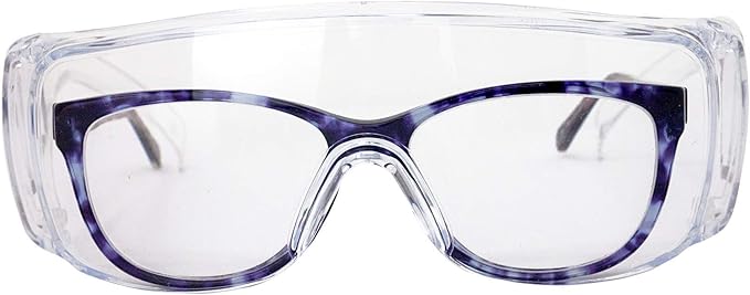 BISON LIFE Diamont Vented Over Glasses Safety Glasses | Meets ANSI Z87.1, Impact Resistant Polycarbonate Lens