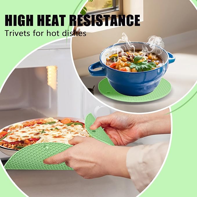 Oven Mitts with Heat-Resistant Hot Pads and Five Silicone Spatulas Designed for Kitchen Baking Cooking, Oven Glove Soft Cotton Lining, Waterproof, BPA-Free (Fluorescent Green, 15.7)
