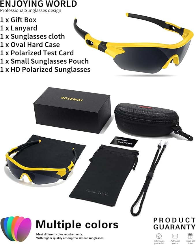 Polarized Sports Sunglasses for Men Women Youth Baseball Running Fishing Tennis Golf Cycling Driving Motor TAC UV400 TR90