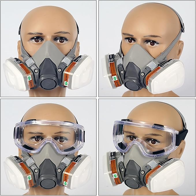 Reusable Half Face Cover - Respirator Mask with Filters for Painting, Dust, Welding, Resin, Fume and Organic Vapor Gas