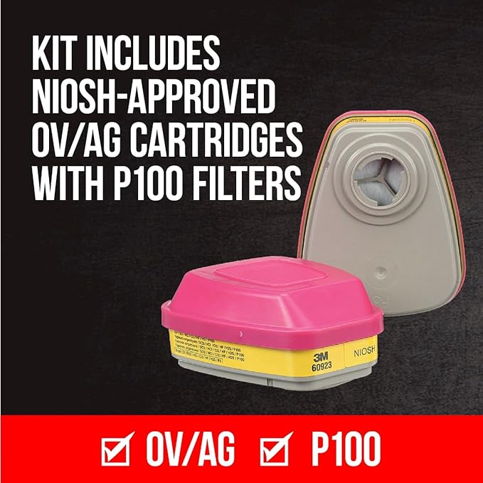 3M - 65023QLHA1-C Pro MultiPurpose Respirator with Quick Latch, Medium