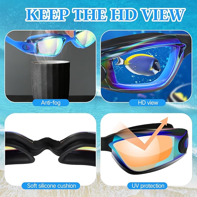 Konohan 24 Pack Swim Goggles Bulk for Kids adult Pool Goggles Anti Fog Silicone No Leak Swimming Glasses for Men Women Youth