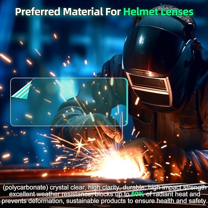 clear welding lens 2x4.25 - Premium 0.04" Thick lens -20 Pcs, for Standard Helmets 2x4 clear welding lens Replacement