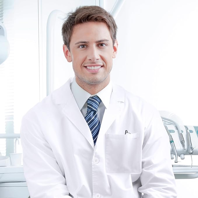 NY Threads Professional Lab Coat for Men Long Sleeve Medical Coat