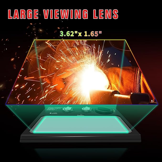 Welding Helmet with Light True Color Auto Darkening Welding Helmets for Men Solar Powered Welding Hood with 2 Arc Sensor Wide Shade 4/9-13 for TIG MIG ARC Cool Welder Mask (TRQ-HD12)