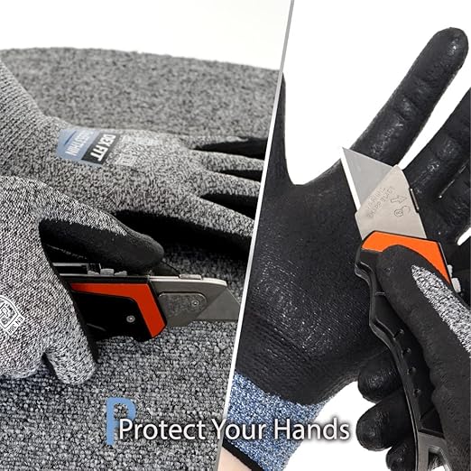 DEX FIT A5 Precision Cut Resistant Gloves Cru553 Thin - 1 Pair, Firm Grip, 3D-Comfort Fit, Lightweight & Durable, Nitrile Anti-Slip Palms,Touchscreen Compatible for Precision Assembly; Grey XL (10)