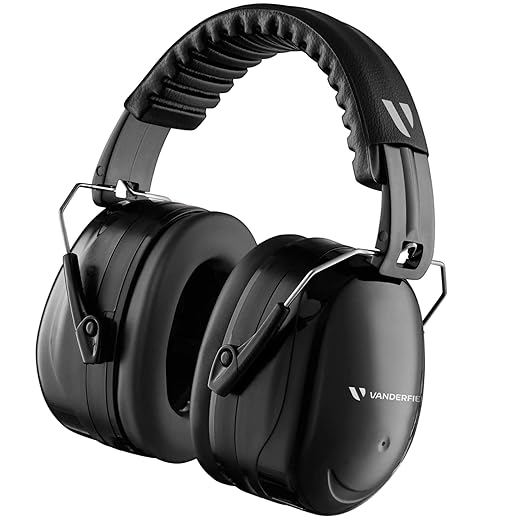 Vanderfields Hearing Protection Ear Muffs for Noise Reduction, 33dB Certified, Noise Cancelling Safety Ear Protection for Shooting, Adult Headphones for Lawn Mowing, DIY, Construction, Woodworking