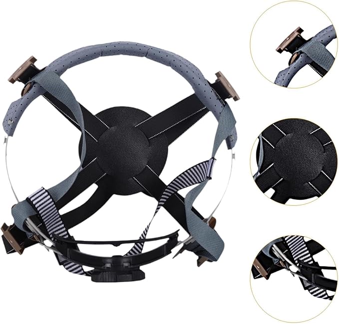 4 Point Attachment Hard Hat Replacement Ratchet Suspension Construction Hard Hat Liner Adjustable Universal Accessories Bump Cap Insert, Replaceable Helmet Accessory, Knob Adjustment