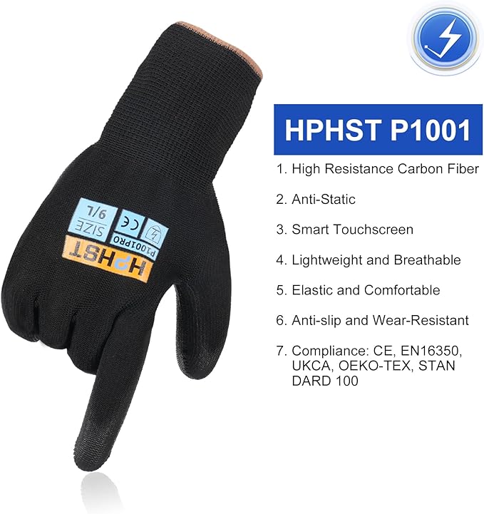 PU Coated Safety Work Gloves, 12 Pairs Work Gloves Mechanic Working Seamless Knit Glove with Polyurethane Coated Smooth