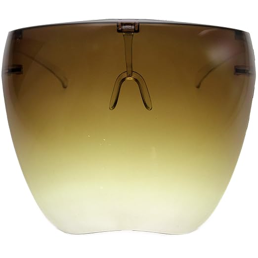 zeroUV - Protective Face Shield Full Cover Visor Glasses/Sunglasses (Anti-Fog/Blue Light Filter) (Brown AP)
