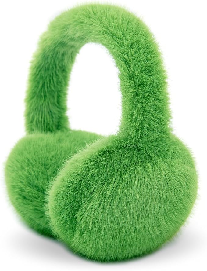 Winter Ear Muffs for Women Girls Faux Fur Cute White Earmuffs Fluffy Ear Warmers Foldable Ear Covers Outdoor