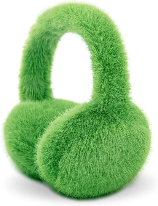 Winter Ear Muffs for Women Girls Faux Fur Cute White Earmuffs Fluffy Ear Warmers Foldable Ear Covers Outdoor