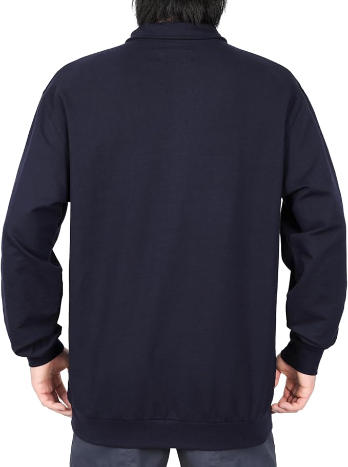 BOCOMAL FR Sweatshirts Midweight Non-Fleece Mock Neck 1/4 Quarter Zipper Water/Stain Repellent Fire Resistant Shirts