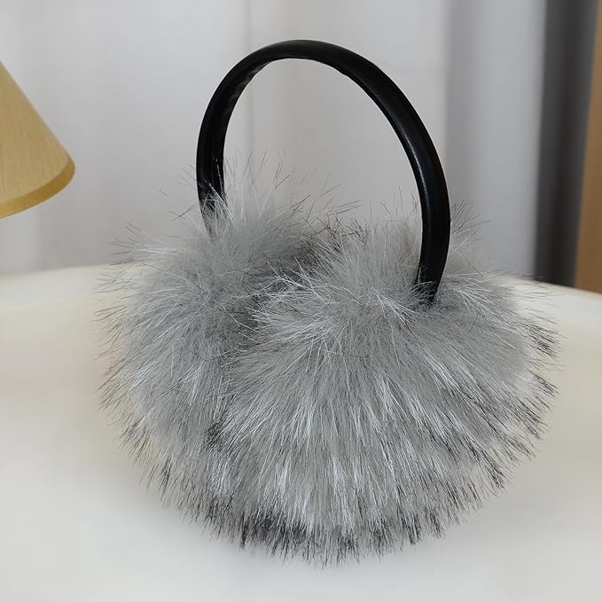 Women's Faux Fur Ear Muffs For Winter Women - Warm Faux Fur Fuzzy Ear Muffs Windproof Cold Weather Ear Warmers