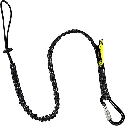 BearTOOLS Tool Lanyard with Single Connector and Adjustable Loop End, Standard Length, Maximum Weight Limit 8KG / 17.6lb, Aluminum Screw Lock Connector with Shock Cord Stopper, 0921S (1 Pack)