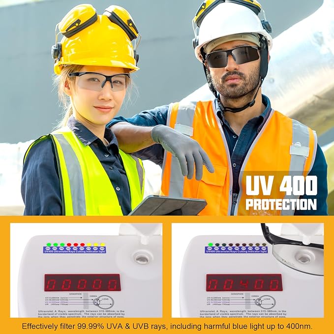 OXG 6 Pack Anti Fog Safety Glasses for Men Women, ANSI Z87.1 Protective Eyewear Impact Resistant Eye Protection for Work