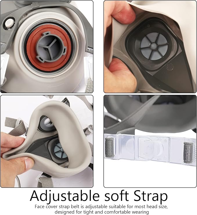 Reusable Half Facepc Cover, with 4pcs 2097 Filter and Earplugs for Paint, Used for Painting, Dust, Welding, Metal Cutting and Other Work Protection ,Organic Vapor Gas Perfect for House DIY Project