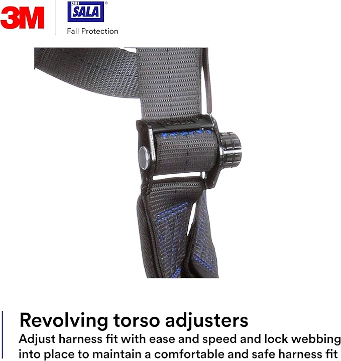 3M 1113194 DBI-SALA ExoFit X300 Comfort Tower Climbing Positioning Suspension Safety Harness, Telecommunications Fall Protection,Back,Front,Hip D-Rings,Auto-Locking Quick Connect Leg,Chest Buckles, 2X