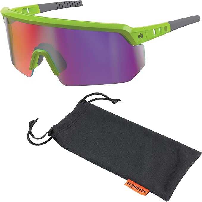 Ergodyne Skullerz AEGIR Polarized Safety Sunglasses with Fog Off+, Anti Fog Safety Glasses, Anti Scratch Mirror Lens
