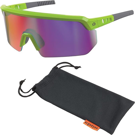 Ergodyne Skullerz AEGIR Polarized Safety Sunglasses with Fog Off+, Anti Fog Safety Glasses, Anti Scratch Mirror Lens