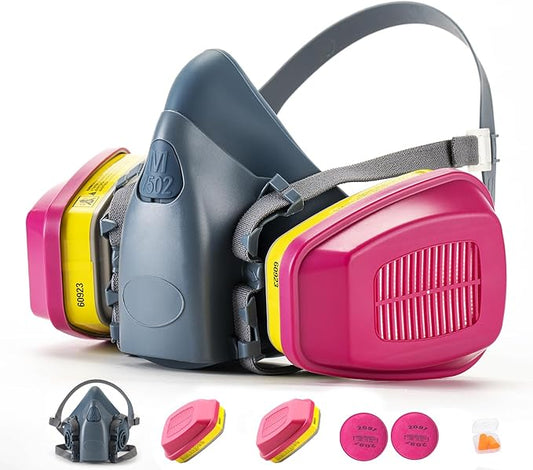 RANKSING Reusable Respirator Mask 7502 with 2097 Filter and Cartridges Half Gas Mask for Painting,Spraying,Polising and More