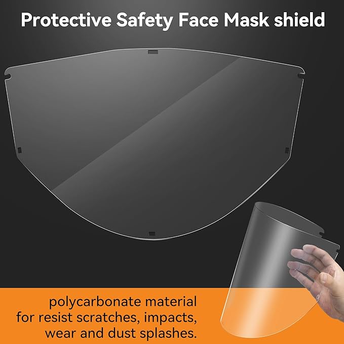 Feekoon 1 Pack Replacement Window Compatible with Jackson Safety MAXVIEW Premium Face Shield Mask, Protective Full Face Shield for Grinding, Welding, Clear Tint, Polycarbonate, Anti Fog