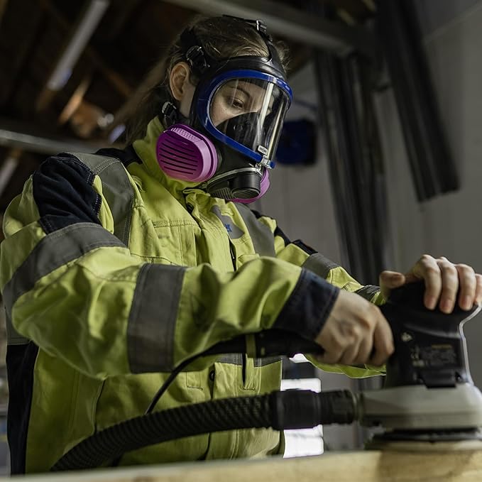 Dräger X-plore 5500 Full-Face Respirator Mask + 2x Combination Cartridge OV/AG/HF/FM/CD/AM/MA/HS/P100 | One size fits most | NIOSH Certified Eye and Respiratory Protection, Anti-Fog, 180° View