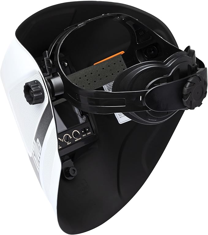 Eastwood L6700 Large View MIG TIG Auto Darkening Welding Helmet Matte White with LED Light