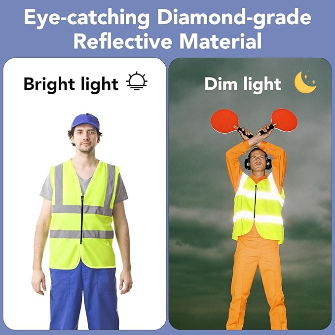 3-Pack Reflective Safety Vest For Women Men - High-Visibility Safety Vest with 2in Reflective Strips for Emergency, Construction, and Safety Use (Green X-Large)