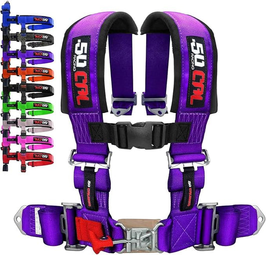 1pc Purple 4 Point Harness for Bucket Seat, Latch Release, 9 Color Options, Racing Harness, Race Car, Off Road, UTV, RZR [6008P2]
