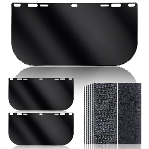 3 Pack Face Shield Replacement Lens, 15.5'' x 8'' Welding Shield Compatible with Hobart 770580, Face Shield for Grinding and Cutting, Tinted Full Face Shield, Star Wars Helmet Face Shield for Cosplay