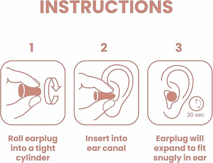 SnoozePlugs Ultra Soft Foam Earplugs for Sleeping, 60 Pairs Comfortable Foam Ear Plugs for Side Sleepers- 33db NRR Nightime Earplugs for Snore Blocking, Noise Canceling Sleep Noise Reduction