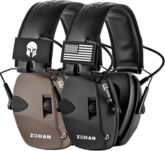 ZOHAN Electronic Shooting Earmuffs, Hearing Protection Shooters, NRR 23dB Noise Reduction Gun Range Ear Protection Headphones