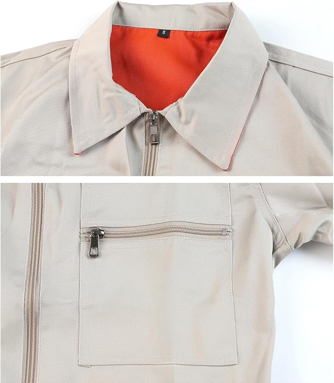 Men's Coveralls Mechanic Work Jumpsuit Multi Pockets Overalls Long Sleeve Workwear Coverall