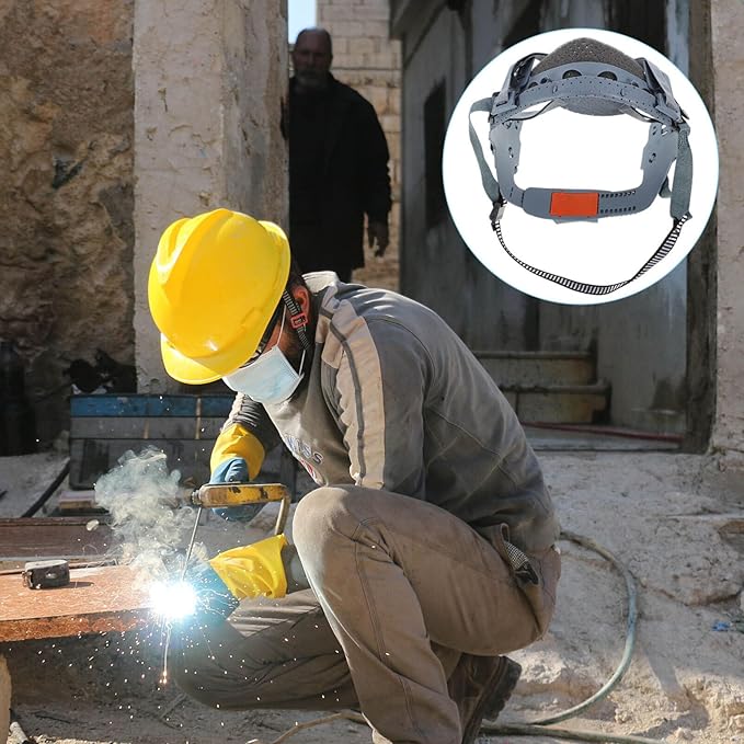 Mobestech Helmet Replacement Suspension Hard Hat Lining Hardhat Suspension Safety Helmet Accessory (4-Point knob)
