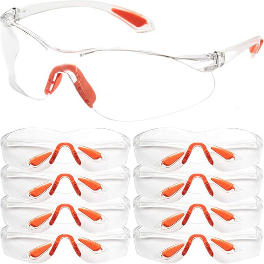 8 Pack Safety Glasses Anti Fog Scratch Safety Clear Lenses Eye Protection working Glasses Protective Equipment Security Eyewear for Welding Outdoor Construction Laboratory Chemicals