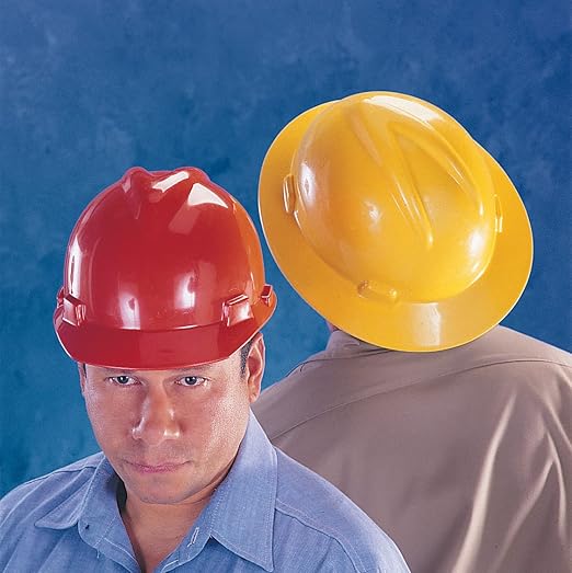 MSA 463942 V-Gard Cap Style Safety Hard Hat With Staz-on Pinlock Suspension | Polyethylene Shell, Superior Impact Protection, Self Adjusting Crown Straps - Standard Size in White