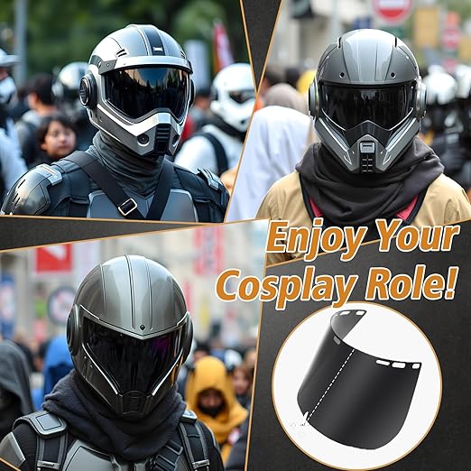 Feekoon 6 Pack Face Shield Replacement Lens, 15.5'' x 8'' Tinted Full Face Shield Compatible with Hobart 770580, Protective Safety Visor Replacement for Welding, Grinding, DIY, Cosplay Helmet