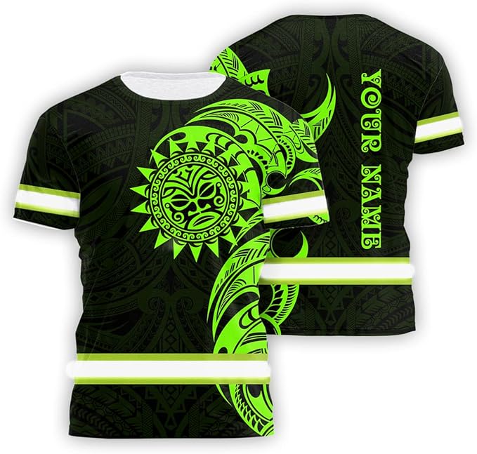 Matedecor Skull High Visibility Shirt Men Reflective Safety Shirts US Flag Custom Name Workwear, Runners, Walkers, Patriotic