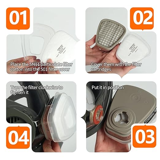 50PCS 5N11 Respirator Filter Cotton, Replacement Particulate Filter Cotton for 6200, 6502, 7502, 6800, and FF402 Series Respirator Mask, Respirator Filter Against Dust, Paint, Spray, Chemicals (50)