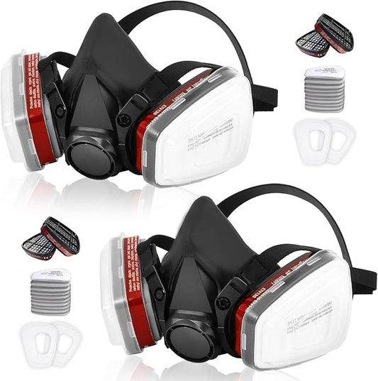 Respirator Gas Mask With 6001 Filters, Gas Masks Survival Nuclear and Chemical for Painting, Organic Vapors