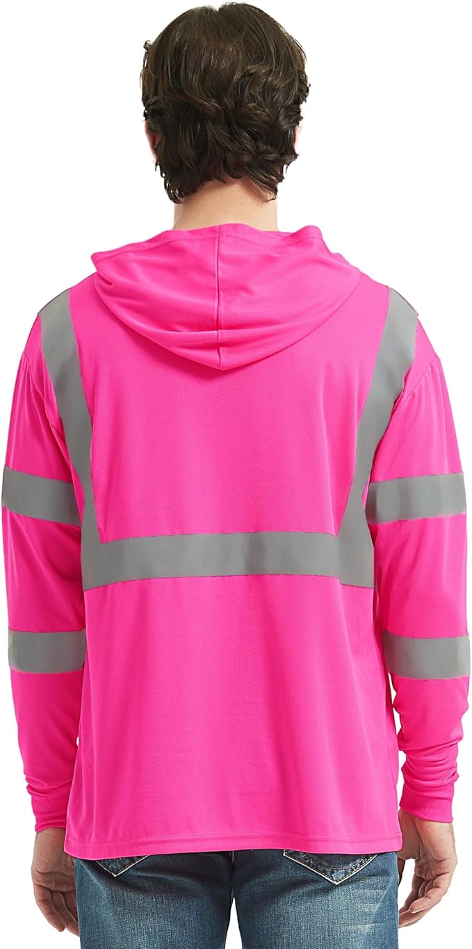 ProtectX High Visibility Long Sleeve Shirts Reflective Hi Vis Safety Shirt for Men Women Class 2-3 Construction Shirt 1 Pack