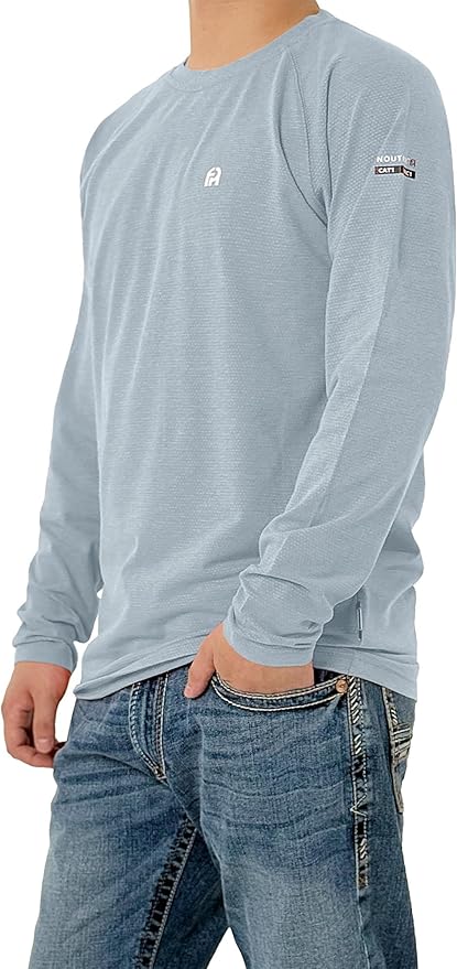 FR Shirts for Summer 5.5oz Birdseye Mesh Design Modacrylic Fabric Lightweight Flame Resistant Long Sleeve Shirt for Men CAT1