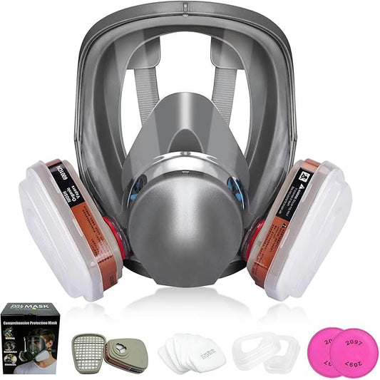 Full Face Respirator Mask, Reusable Respirator Mask with Filters，6800 Anti Fog Dust Gas Mask, for Spray Paint, Welding